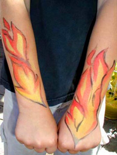 flaming arms