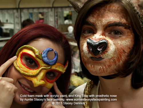 Masked Maiden with King Stag by Auntie Stacey's face painting