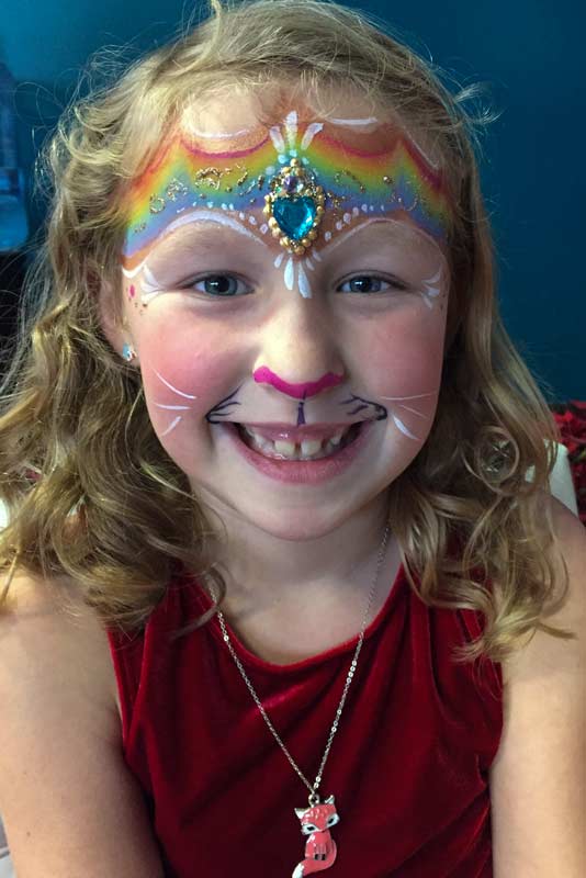 Princess Kitty by Auntie Stacey's Face Painting, balloon twisting, children's entertainment, party, kids, clown, fun, wine country face painter (415) 246-1227