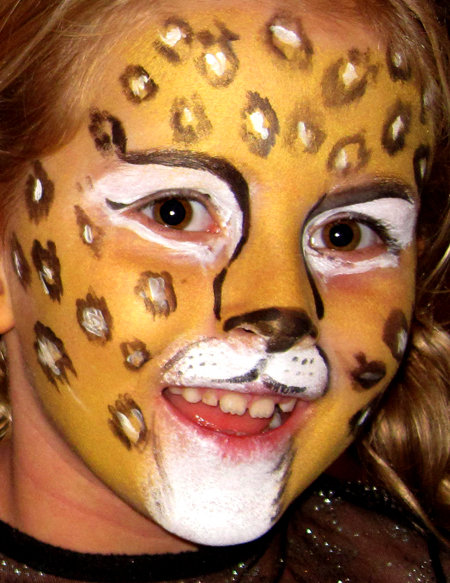 Leopard face painting by Auntie Stacey