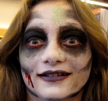 Emily  Zombie face painting by Auntie Stacey