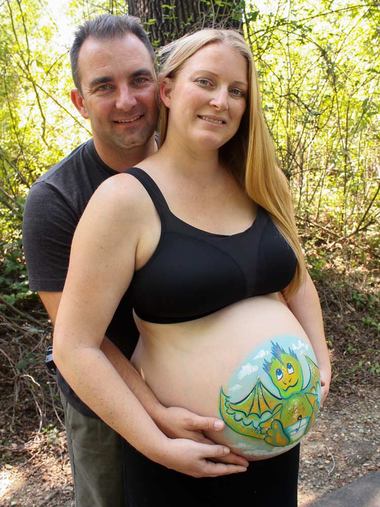 Baby dragon belly paint by Auntie Stacey