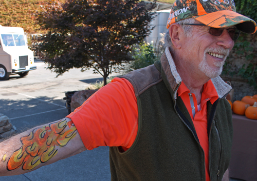 Flaming arms by Auntie Stacey Dennick's face painting