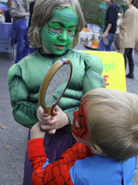 The Hulk and Spidey, face painting by Auntie Stacey, www.auntiestaceysfacepainting.com