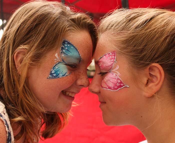 Butterfly make up by Auntie Stacey's Face Painting, San Francisco Bay area face painter