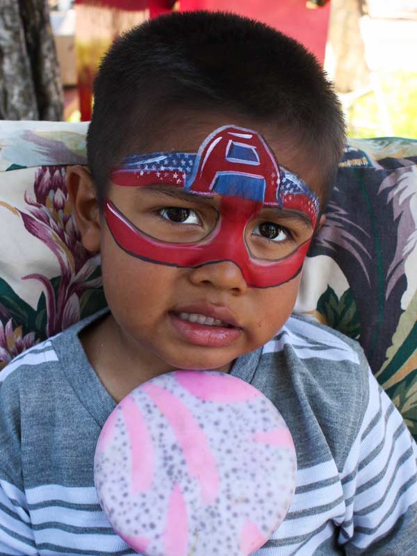 Captain America face paint by Auntie Stacey's face painting, (415) 246-1227