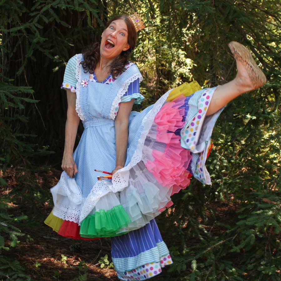 Silly Stacey in clown costume, face painting, balloon twisting, children's entertainer, fun and games