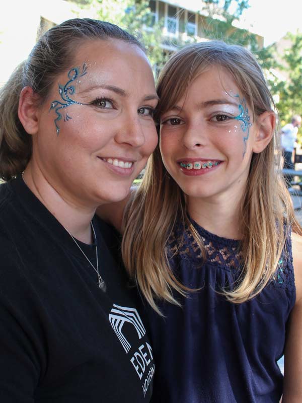 Mother daughter eye designs by www.auntiestaceysfacepainting.com SF Bay area face painter Auntie Stacey Dennick best face painter