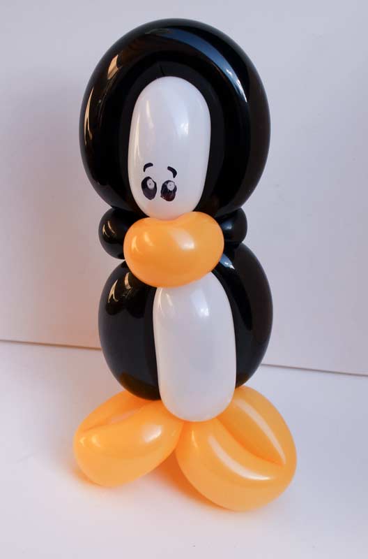 Balloon penguin by Auntie Stacey's Face Painting, balloon twisting, children's entertainment, party, kids, clown, fun, wine country face painter (415) 246-1227