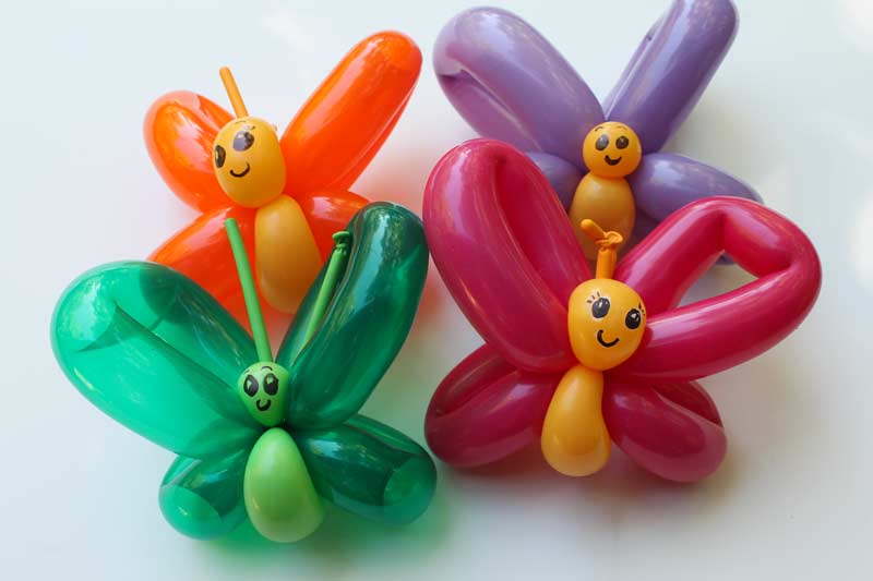 Butterfly balloons by Auntie Stacey's Face Painting, balloon twisting, children's entertainment, party, kids, clown, fun, wine country face painter (415) 246-1227