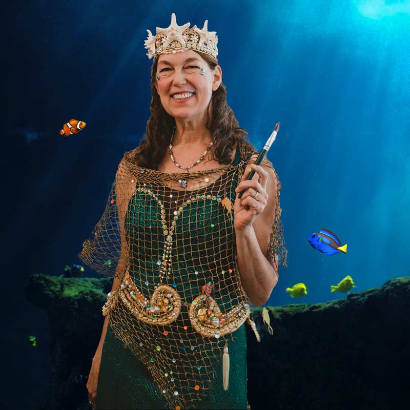 Auntie Stacey Mermaid Face painting balloon twisting San Francisco bay area, Marin, Sonoma, Santa Rosa, San Rafael, children's entertainment