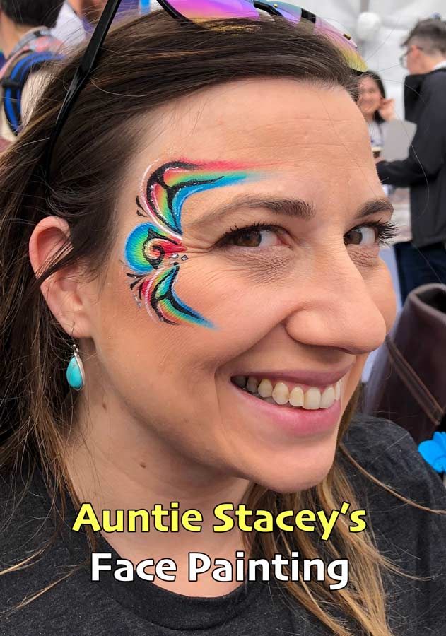 Face paint Auntie Stacey's Face Painting, Aunty Stacey, Princess face paint by Aunt Stacy, Sonoma county, Santa Rosa, Petaluma, Sebastopol, Cloverdale, Novato, Sebastopol, Guerneville, Wine Country, SF Bay area, balloons