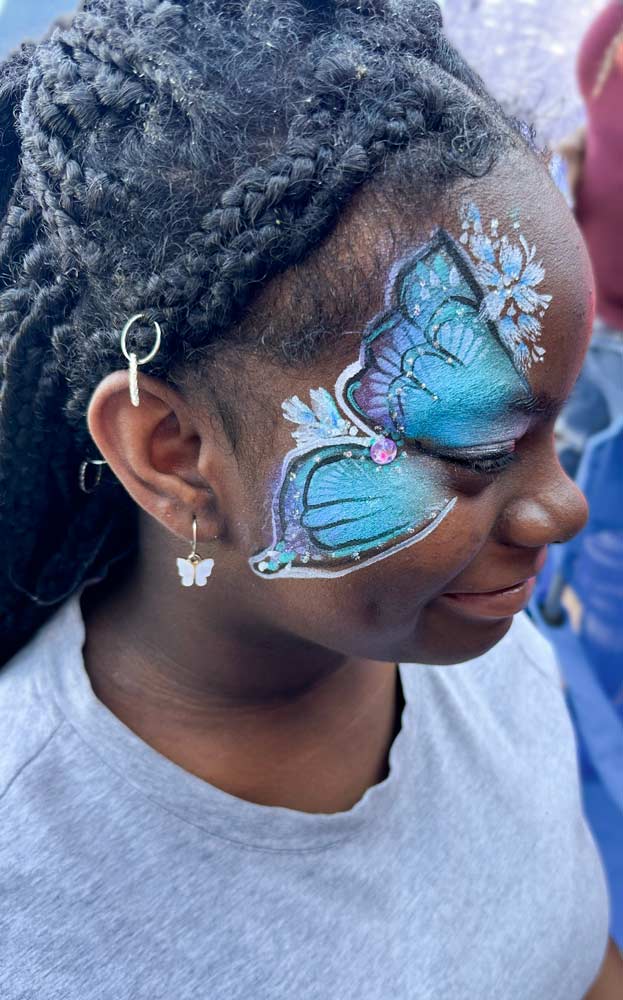 Butterfly face paint by Auntie Stacey
